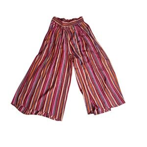 Colorful Striped Wide-Leg Pants